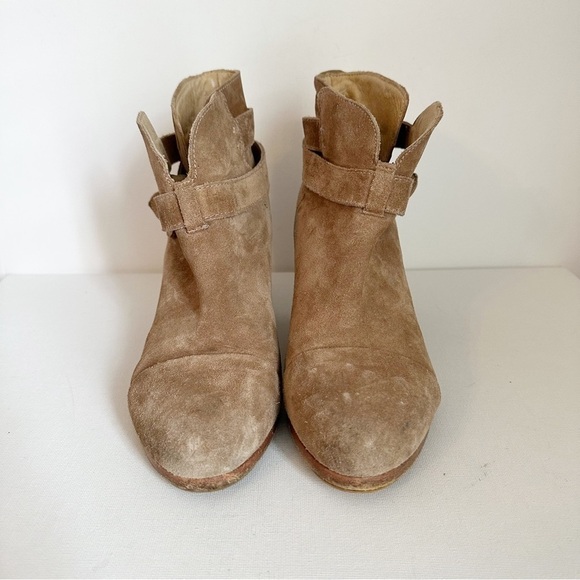 Rag & Bone Harrow Heeled Suede Tan Ankle Bootie - 9 (39) - Picture 3 of 15